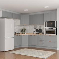 Cozinha Modulada 8 Peças 1 Tampo 4 Aéreos 3 Balcões e Torre Quente Ari