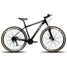 Bicicleta MTB Aro 29 KOG 27 Marcha Freio a Disco Cubos k7, Preto, Cinz