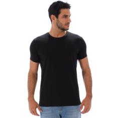 Camiseta Masculina Anistia Lisa Algodão com Elastano Fit Preta - Anist