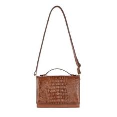 Bolsa pequena tiracolo de couro croco Deise-Feminino