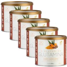 Kit 5 Glutamina com Cúrcuma Extrato Seco 150g Nutrawell 