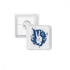 Kit de atualização para jogos com teclado mecânico PBT com estampa de ilustração e símbolo azul