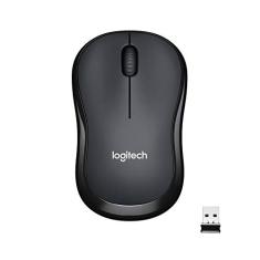 Mouse sem fio Logitech M220 Silent Grafite - Conexão sem fio, com receptor USB, até 10 metros de alcance sem fio, Formato ambidestro confortável, Elimina o excesso de ruído