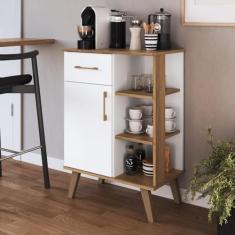 Balcão Multiuso com 1 Gaveta e 3 Prateleiras Ba300 Branco/mel