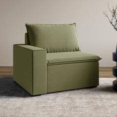 Sofá Modular com Braço Esquedo 105cm Zen Cabecasa Madeiramadeira Verde Salvia