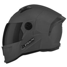 Capacete Moto Fechado Pro Tork Stealth Solid Fosco Viseira Fumê, PRETO