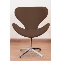 Poltrona Decorativa Swan Pé Giratório de Alumínio - Squadra Decor, Mar