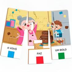 Brinquedo Primeiras Frases Quebra Cabeça Infantil Didático - Genérica