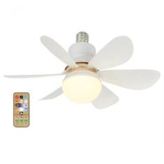 Ventilador De Teto Silencioso 3 Velocidades Luminária Led Controle Remoto Bivolt