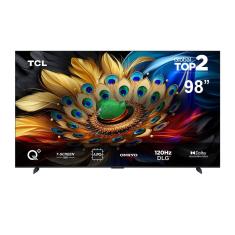 Smart TV 98" TCL QLED 4K Ultra HD 98C655 com Sistema Operacional Android TV, Processador AIPQ, Dolby Vision Atmos, Design Sem Bordas, USB e HDMI 
