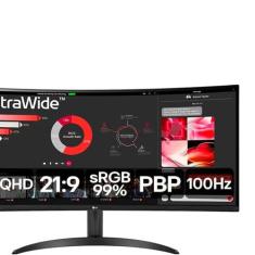 Monitor LG 34" 100HZ 5MS Ultrawide Curvo - 34WR50QC-B.AWZM, 34"