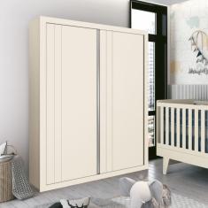Guarda Roupa de Bebê 2 Portas 3 Gavetas Prince Areia Fosco