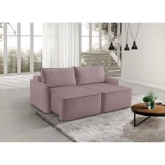Sofá Retrátil 260cm 4 Lugares Moon 2326 Rosa