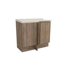 Balcão de Cozinha Maxxi G748 Canto Reto 1 Porta c/Tampo 80cm Nogal/Orion - Kappesberg