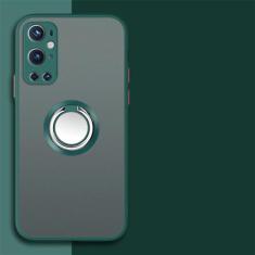 Capa de telefone com suporte de anel magnético para carro para OnePlus ACE 10T 10R 9R 8T 7T 7 8 9 10 Pro TPU macio pára-choque capa traseira de plástico fosco, verde escuro, para OnePlus 9 Pro