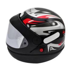 Capacete Fechado Moto San Marino Taurus Viseira Transparente, Preto Fo