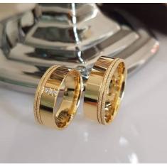 Par Alianças Ouro Casamento Noivado Banhada 18k Anatômica Tradicional 