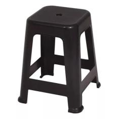 Banqueta Plástica Bela Vista Suporta Até 120Kg - Mor, Preto