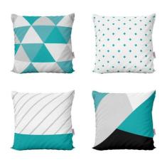 Capas de Almofadas Azul Turquesa Para Sofá  40x40 - Novadecora