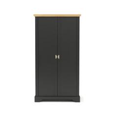 Guarda-Roupa Retrô Édez Moscow, 2 Portas, Madeira Maciça, Grafite - He