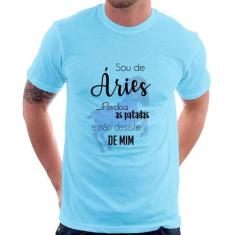 Camiseta Sou de Áries - Foca na Moda, Azul bebê, G