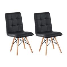 Conjunto com 2 Cadeiras Fitz Eiffel Preto - Keva