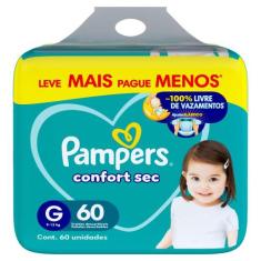 Fralda Pampers Confort Sec Tamanho G Leve Mais Por Menos 60 Unidades D