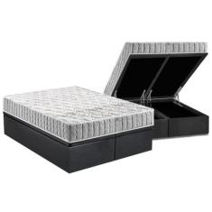 Cama Box Baú Queen: Colchão Espuma D33 Anjos Orthosono + Base CRC Sued