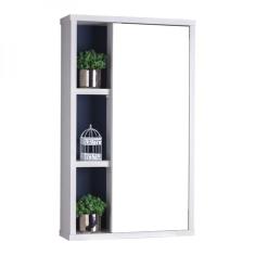 Armário para Banheiro com Espelho Milano Branco com Marinho