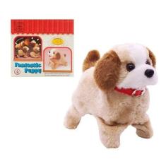 Cachorro Cachorrinho Pelúcia Pula Anda Late Brinquedo Pilha
