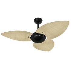 Ventilador De Teto Office Dunamis Preto Rattan Natural 110V