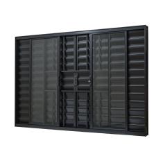 Janela de Alumínio Veneziana 100x120cm 6 Folhas Com Grade e Com Vidro Liso Ultra Ramassol
