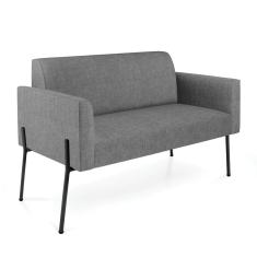 Sofá Namoradeira 2 Lugares Pé de Ferro Preto Marisa Linho D03 - D`Rossi