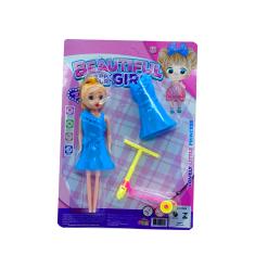 Boneca com Vestido e Patinete