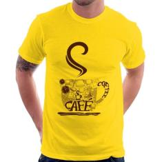 Camiseta Café Coffee - Foca na Moda, Amarelo, M
