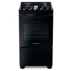 Fogão Brastemp 4 Bocas com Mesa de Vidro e Chama Dupla BFO4XAE