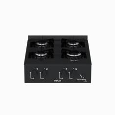 Fogao de Mesa 4 Bocas Venax Grand Petit Line Preto Gas Glp, Bivolt