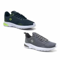 Kit 2 Tênis Masculino Amortecedor Gel Academia Caminhada-Masculino