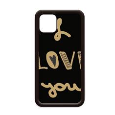 Capa I Love You com citação dourada para iPhone 12 Pro Max para Apple Mini Mobile Case