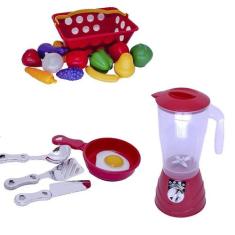 Brinquedo Cozinha Infantil Kit Menino Mercado 19 Peças - Altimar