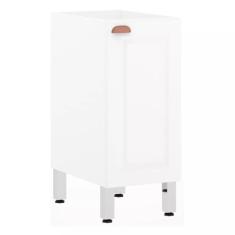 Balcão de Cozinha sem Tampo 35cm 1 Porta Cristal Luciane Móveis, Branc