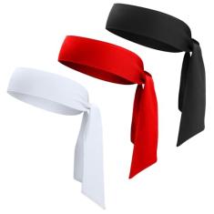 Faixa de cabeça esportiva esportiva para homens e mulheres, pacote com 3 faixas de cabeça ninja ajustáveis para karatê com absorção de suor e treino para basquete, corrida, tênis, atletismo