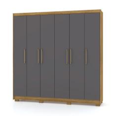 Guarda Roupa Casal 6 Portas e 6 Gavetas Recife Nature/Alasca - Pallazio