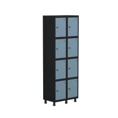 Armário Locker Guarda-roupa 8 Portas Aço Grp 502/8 Preto/Azul Dali