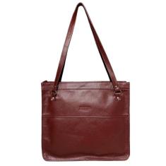 Bolsa Feminina Elegante De Ombro Couro Legitimo Fechamento Em Ziper - 