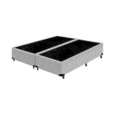 Base Box Casal Bipartido AColchões Sintético Cinza 40x138x188