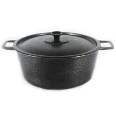 Caçarola Panela Craqueada Alça Alumínio Fundido e Tampa Preta 38cm - D