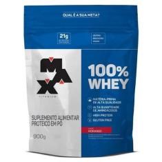 100% Whey Refil (900g) - Sabor: Morango - Max Titanium, 1, 900g, Moran