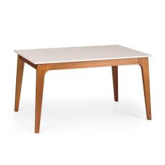 Mesa de Jantar 6 Lugares 160x93,4cm Club Artemobili Branco Pérola/Garapa