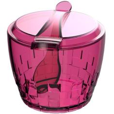 Açucareiro Plástico Com Colher Trama 500g - Colors - Crippa, Rosa